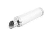 Unique Bargains Motorcycle 1.2 Inlet Outlet Exhaust Pipe Tail Muffler Tip Silver Tone