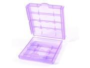 Unique Bargains Portable Purple Plastic Battery Holder Case Box for 4 AA AAA Type Batteries