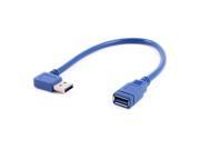 30cm Blue Right Angled USB 3.0 A M F Super Speed Data Sync Cable Cord