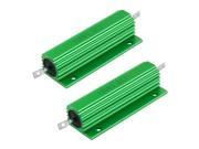 Green 1.2 Ohm 5% 100 Watt Aluminum Shell Wire Wound Resistor 2pcs