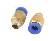 1 8 PT Male Thread to 8mm Air Pneumatic Pipe Straight Quick Coupler 2 Pieces