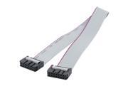 31cm Long 2.54mm Pitch 14 Pin Female to Female IDC Connector Ribbon Cable Gray