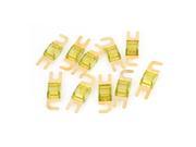 10pcs Yellow Plastic Gold Tone Plated 100A AFS Power Wire Fuse for Car
