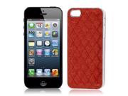 Unique Bargains Red Glitter Powder Rhombus Pattern Hard Back Case Cover for iPhone 5 5G 5th 5Gen