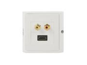 Unique Bargains A HDMI Wall Plate with Audio Video 2 RCA Wall Panel