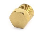 Unique Bargains 1 8PT Male Threaded 11mm High Solid Brass Hex Socket Head Pipe Plug Cap