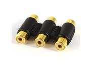 Unique Bargains Triple 3x RCA Phono Coupler Female to Female Audio Video Connector Adapter
