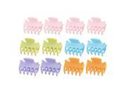 Unique Bargains 6 Pairs Women Colorful Plastic Hair Clamp Claw Clip for Lady 1.1 Length