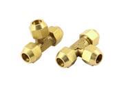 2 Pcs Silver Tone 8mm Air Hose 3 Ways T Design Quick Fitting Coupler Adapter