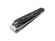 Manicure Care Foldout File Metal Trimmer Cutter Nail Clippers Black Silver Tone