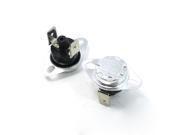 Unique Bargains 2 Pcs 145C Celsius NC. 2 Pin Bent Foot Design Manual Reset Thermostat 10A AC250V