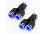 Industry 4mm to 4mm Y Union One Touch Quick Fitting Connector 2 Pcs