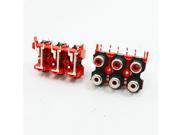 Unique Bargains 2pcs Audio Video AC Concentric RCA Socket 6 Female Jack Connector Black Red