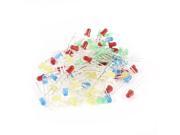 Unique Bargains 100 x 3mm Red Green Yellow White Blue LED Lamp Light Emitting Diodes DC 2.5 3.0V