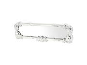 Unique Bargains Silver Tone Skull Shape Frame Spring Loaded Clamp Car Interior Rearview Mirror