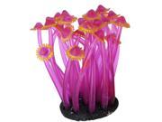Aquarium Fish Tank Soft Silicone Artificial Anemone Coral Ornament Yellow Purple