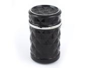 Portable 3D Triangle Pattern Smokeless Ashtray for Car with Blue LED Light Black
