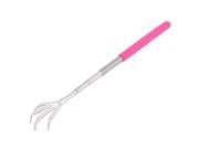 Unique Bargains Claw Shape Stainless Steel Telescopic Extendable Back Scratcher Massager Pink