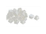 Desk Chair Legs Plastic Square Tube Pipe Insert Cover Caps White 16 x 16mm 30pcs