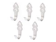 Home Bathroom Wall Mounting Stainless Steel Hook Hanger 64mm Length 5pcs