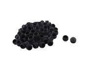Chair Foots Plastic Protect Round Tube Pipe Insert Cover Black 32mm Dia 80pcs