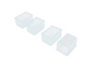 Household Dining Room Restaurant Resin Furniture Chair Foot Cover Clear 4pcs