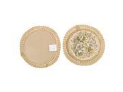 Flower Embroidery Scalloped Edge Table Cup Mat Placemat 17cm Diameter 2pcs