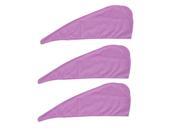 Unique Bargains 3Pcs Soft Fixable Hair Drying Towels Wrap Caps for Long Hair Ladies