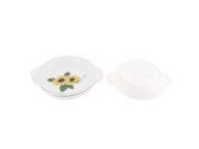 Unique Bargains Home Floral Pattern Round Shaped Food Dinner Meat Plate Dish Container 5pcs