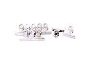Unique Bargains Stainless Steel Spring Loaded Clothes Pin Clips Hanger 2 Inch Width 10 Pcs