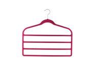 Unique Bargains Velvet Anti slip Shawl Coat Towel Clothes Trousers Holder Rack Organizer Fuchsia