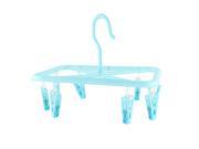 8 Pegs Plastic Household Portable Multipurpose Underwear Socks Laundry Hanging Drying Rack Blue