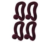 Home Chest Clothes Cascading Hooks Hanger Space saving Attachment Dark Red 4 Pcs