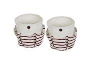 Stripe Pattern Foldable Makeup Cosmetic Storage Bag Container 2 Pcs