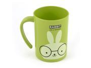 Plastic Cartoon Rabbit Pattern Brushing Cup Toothbrush Holder Green