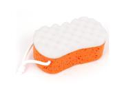 Body Skin Scrub Washing Cleaning Shower Bath Sponge Pouf Orange White