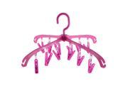 Plastic Household Portable Multipurpose Underwear Socks Laundry Hanging Drying Rack Fuchsia