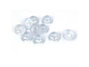 9mm Dia Hole 19x7mm Cone Rubber Bumpers Furniture Desk Foot Feet Pad Clear 10pcs