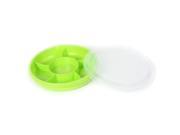 Unique Bargains Plastic 6 Separate Compartments Sealed Candy Nut Snacks Case Box Storage Green