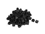 Unique Bargains 25mm x 25mm Plastic Square Tubing Plug End Cap Black 100 Pcs