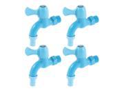 Household Plastic Single Lever 20mm Thread Water Tap Faucet Blue 4pcs