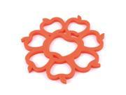 Household Silicone Apple Style Nonslip Two Way Hot Pot Heat Resistant Mat Orange