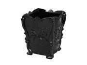 Unique Bargains Butterfly Bowtie Pattern Cosmetic Makeup Jewelry Storage Box Case Holder Black