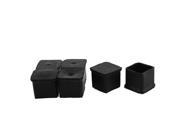 Rubber Square Furniture Table Foot Cover Protector 30mm x 30mm 6 Pcs