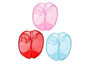 Foldable Lingerie Delicates Bra Mesh Wash Bag Home Household Net Washing Laundry Basket Blue Red Pink 3 Pcs