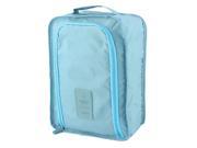 Teal Blue Portable Water Resistant Shoes Storage Folding Pouch Bag Organizer