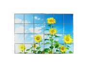 Kitchen Sunflowers Pattern Removable Oilproof Wall Window Sticker 90 x 60cm
