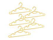 Unique Bargains 5 Pcs Plastic Household Portable Nonslip Multipurpose Hangers Yellow