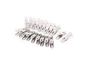 Unique Bargains 20 Pcs Household Stainless Steel Nonslip Multipurpose Clothing Clothespins Clips Silver Tone