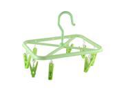 Plastic 10 Clips Laundry Clothes Underwear Sock Clip Hanger Green